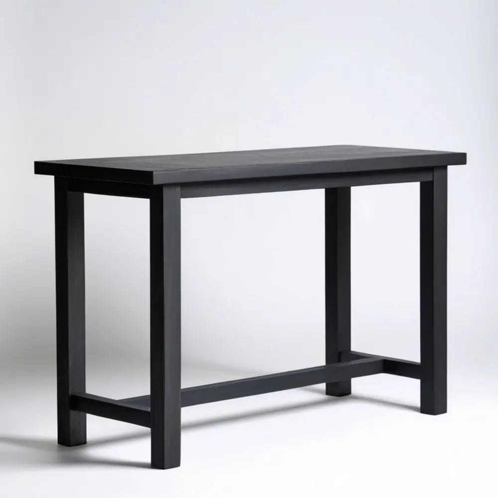Czarny stolik z litego drewna sosnowego 100 x 40 x 75 cm