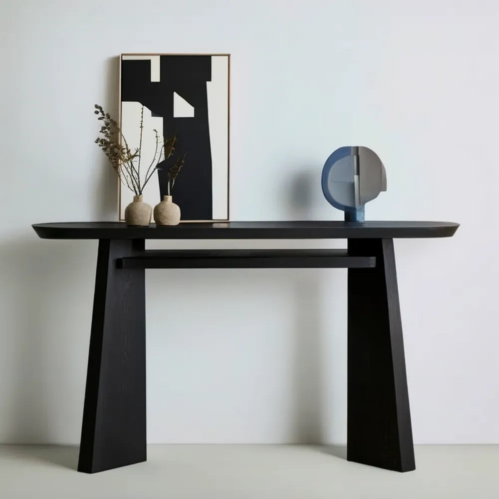 Czarna konsola do przedpokoju z MDF, 120 x 35 x 75 cm