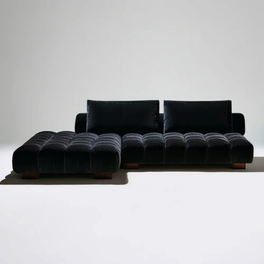 Czarna sofa narożna lewostronna z szezlongiem 260 × 160 × 78 cm
