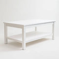 Biały prostokątny stolik kawowy z półką MDF 100 x 50 x 45 cm