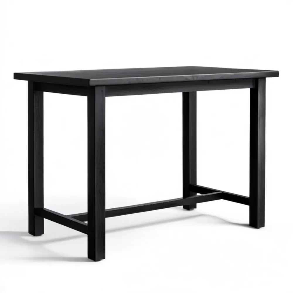 Czarny prostokątny stolik boczny z litego drewna 80 × 40 × 70 cm