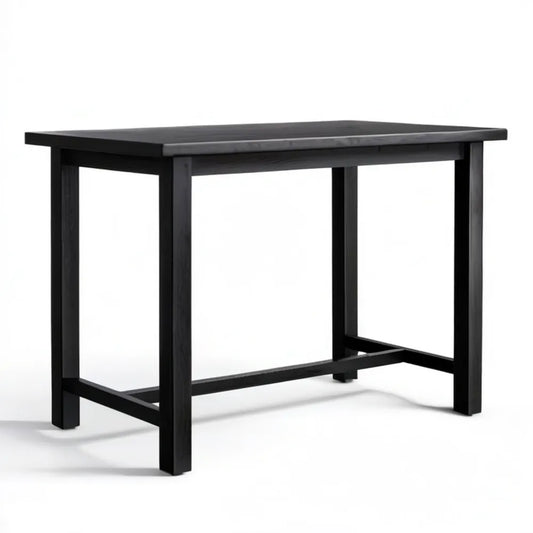 Czarny prostokątny stolik boczny z litego drewna 80 × 40 × 70 cm