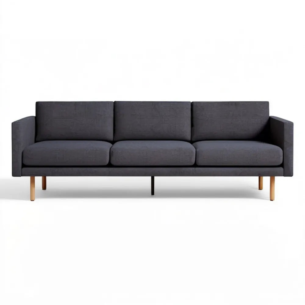 Trzyosobowa sofa tapicerowana grafitowa 210 x 85 x 82 cm