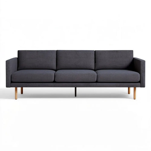 Trzyosobowa sofa tapicerowana grafitowa 210 x 85 x 82 cm