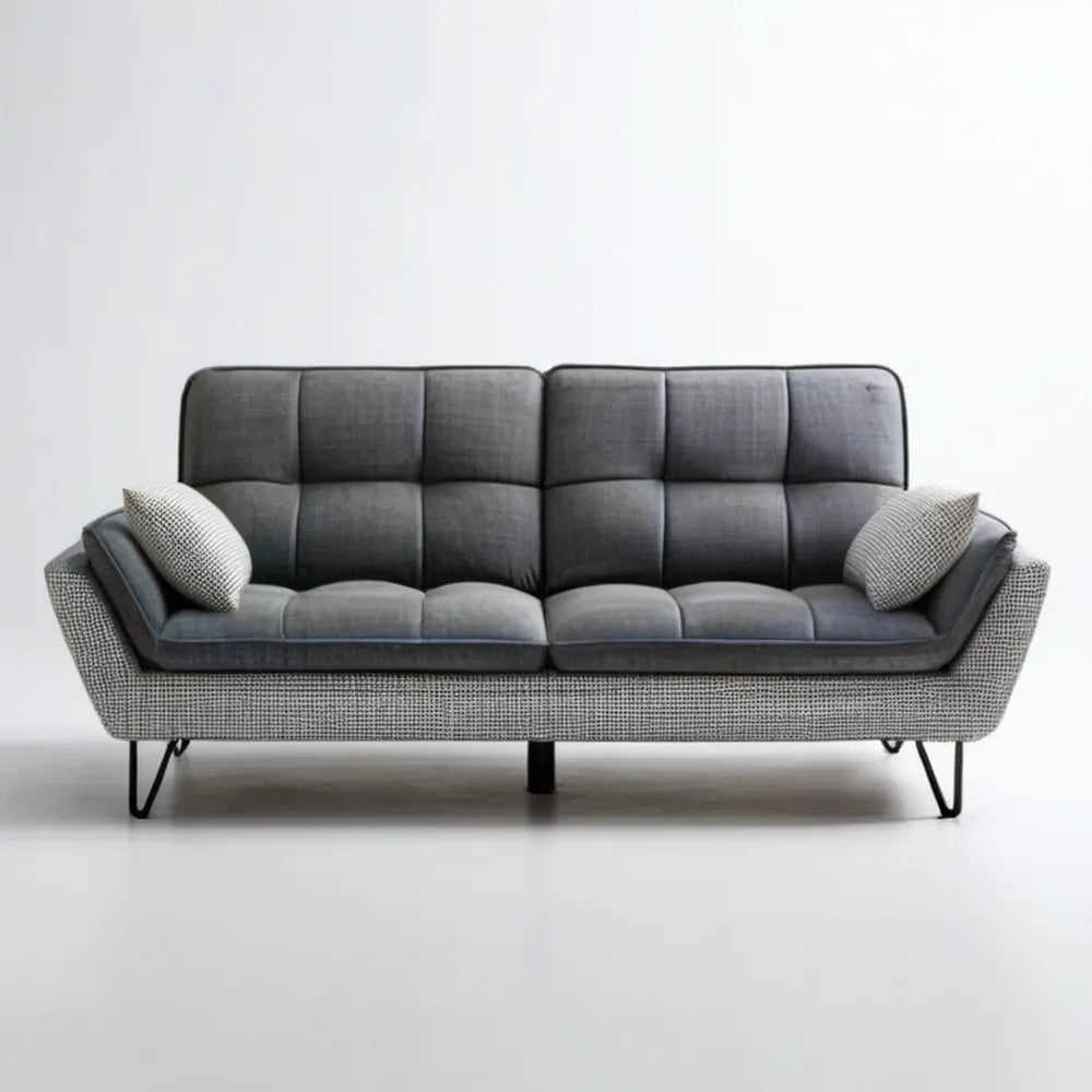 Trzyosobowa sofa tapicerowana ciemnoszara/szara/czarna 210 x 90 x 88 cm