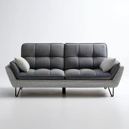Trzyosobowa sofa tapicerowana ciemnoszara/szara/czarna 210 x 90 x 88 cm